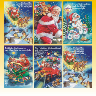 Weihnachtskarte 11,5 x 17cm, 6 fach sortiert