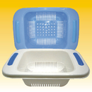 Haushaltssieb ca. 39 x 27,5 x 11cm, in blau und wei