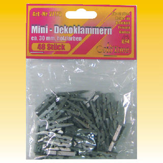 Mini - Dekoklammern, 48 Stck Silberfarben, ca. 25mm