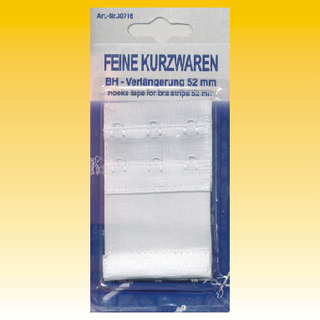 BH-Verlängerung. Hakenverschluß, ca. 8cm x 52mm weiß