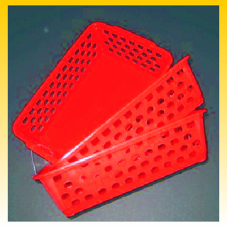 3 Körbchen ca. 25 x 16 x 7cm, Kunststoff Rot