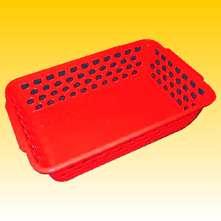 3 Körbchen ca. 25 x 16 x 7cm, Kunststoff Rot