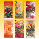 Geburtstagskarte 9,5 x 18cm, 8 fach sortiert, Goldschrift