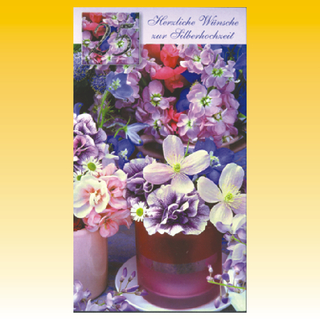 Silberne Hochzeit 10 x 18cm, 10 fach sort., Silber