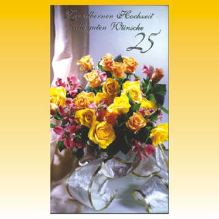 Silberne Hochzeit 10 x 18cm, 10 fach sort., Silber