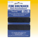 Klettband  50cm x 2cm auf Karte, SCHWARZ