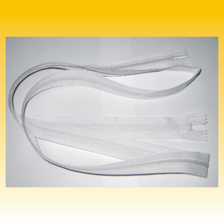 Reißverschluß Nylon, für Bettwäsche,   135cm, weiß