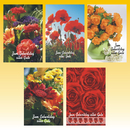 Geburtstagskarte 11,5 x 17cm, 5 fach sortiert, Goldtext