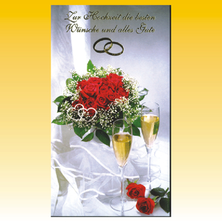 Hochzeitskarte 10 x 18cm, 10 fach sortiert