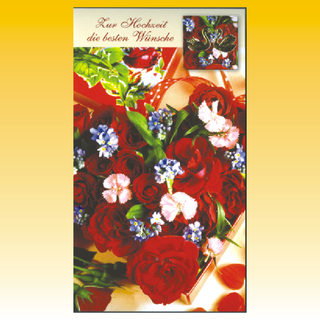 Hochzeitskarte 10 x 18cm, 10 fach sortiert