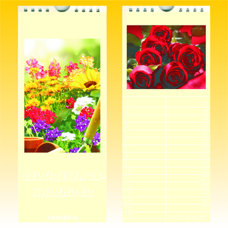 Geburtstagskalender, 11,5 x 24cm, Blumen, jahresneutral