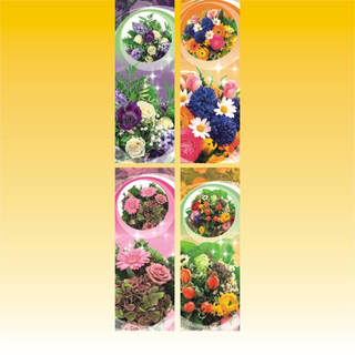 Flaschentüte 12 x 33 x 10cm, Blumen, 4 fach sortiert