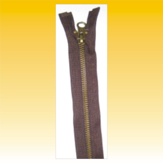 Reiverschlu Metall, 55cm, teilbar, dunkelbraun