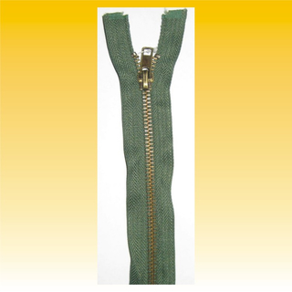Reißverschluß Metall, 60cm, teilbar, grün