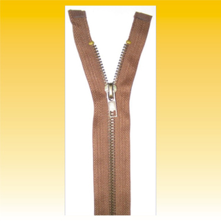 Reiverschlu Metall, 65cm, teilbar, hellbraun