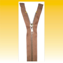 Reiverschlu Metall, 80cm, teilbar, hellbraun