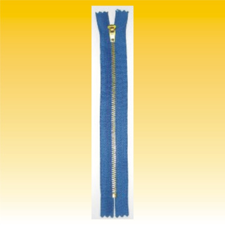 Reißverschluß Metall, 85cm, teilbar, hellblau