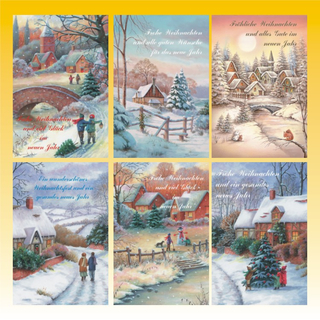 Weihnachtskarte 11,5 x 17cm, 6 fach sortiert
