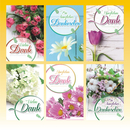 Danksagungskarte 11,5 x 17cm, 6 fach sortiert                            47-6740