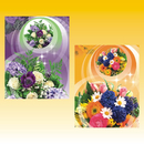 Geschenktasche 18x23x10cm, Blumen, 2 Motive sortiert