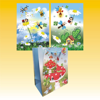 Geschenktasche MINI Kinder, ca. 11 x 14 x 6cm 3 fach sortiert