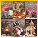 Weihnachtskarte 11,5 x 17cm, 6 fach sortiert