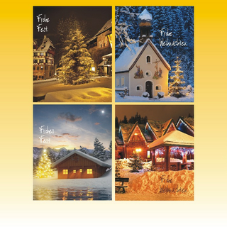 Weihnachts-Geschenktasche MINI, 4 fach sortiert ca. 11 x 14 x 6cm