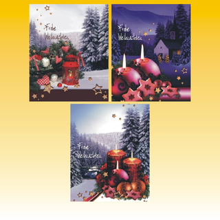 Weihnachts-Geschenktasche LARGE, 3 fach sortiert ca. 26 x 32 x 13cm