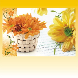 Platzdeckchen Blume 43,5 x 28,3cm, 1 Motiv, PE