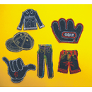 Aufbgler versch. Motive Jeans 9 fach sortiert